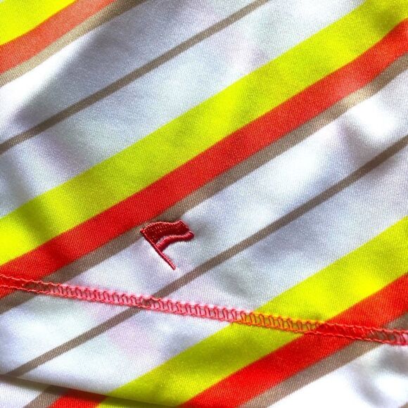 Golf America Bright Stripes Diagonal Collar Short Sleeve Polo Shirt Top - Picture 3 of 7